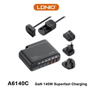 LDNIO A6140C Super fast charging อุปกรณ์ขยายหัวชาร์จ USB-A*3  USB-C*3 สวิตซ์เปิด-ปิด จอLED รองรับการ