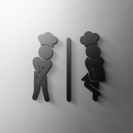 Kitchen pictogram with chefs symbol -Acrylic Sign, 3D, Toilet, Modern, Minimal, Restaurant, Hotel Do