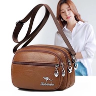 L H H Korean Fashion Women's Leather Multi layer Waterproof Casual Shoulder BAG Crossbody Bag 012