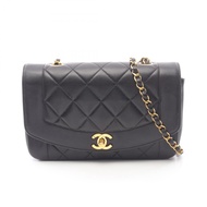 【二手】香奈兒 (Chanel) CHANEL 絎縫 Diana 翻蓋單肩背包 A01164 黑色羊皮（綿羊皮）絎縫 Diana 鏈條肩背包 女士