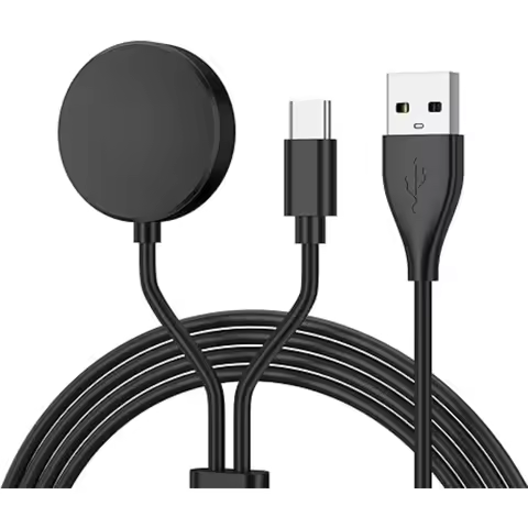 2-in-1 Replacement Charger for Samsung Galaxy Watch 4/3/Active 2/Active USB Smartwatch Charger Samsu