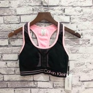 Maple麋鹿小舖 美國百貨購買Calvin Klein ＊ CK 黑+粉色運動內衣 ＊ ( 現貨M號 )