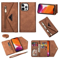 Wallet Leather Bag W/Two Ropes Zipper Case For iPhone 14 Pro Max 13 12 11 SE 2022 2020 X XR XS Max 8