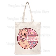 Femboy Fairycore Gothic Fairy Grunge Canvas Picnic bags Print Tote Bag Eco Reusable Shopper Bag Canv