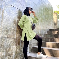 Oversized Hijab Friendly T-Shirt 7 Sleeves/8 | Basic Top Oversize Baju Perempuan Baju T Shirt Peremp