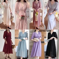 D10789 Ella Chiffon Elastic Waist Dress