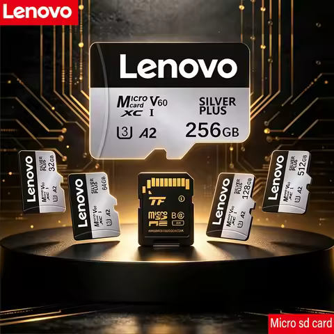 Lenovo Silver plus High Speed microSD Card 256GB/128GB/64GB U3 V30 A2 205MB/s Read for Gaming Consol