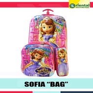 Sofia the First 3 IN 1 Embossed Trolley Bag - School bag or Stroller Travel Bag for Kids - Pencil Ca