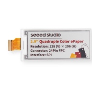 2.9 inch Quadruple Color E-Ink ePaper Display with 128x296 Pixels SPI interface Support XIAO and Ard