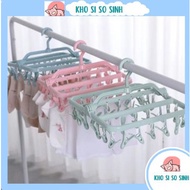 Clothes Hook ️ Plastic Cluster 32 Baby Clothes Hanger, Square Plastic Beam Hook 32 Accessories Hanging Clip