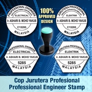 Professional Engineer Stamp Chop / Cop Jurutera Profesional / Engineering 5cm Rubber Stamp