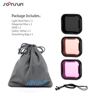 SOONSUN CPL ND8 ND16 ND32 Polarizer Filter for GoPro Hero 7 6 5 Black Go Pro Red Color ND Filter Kit