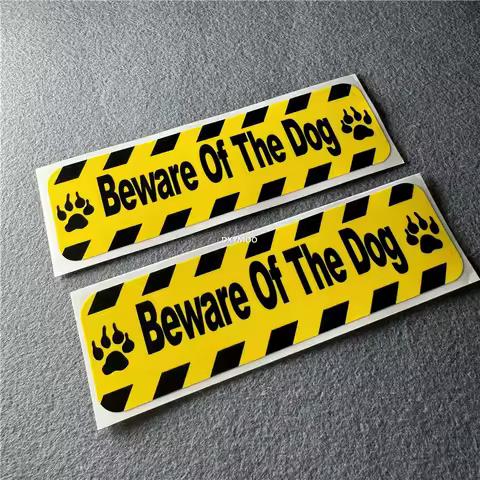 1pc Paw Prints Beware of The Dog Vinyl Sticker Waterproof Decal for Motorcycle Car Window