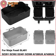 SUCHENMY Air Fryer Basket, Reusable Silicone Air Fryer Baking Tray, Rectangle Rectangle Basket Conta