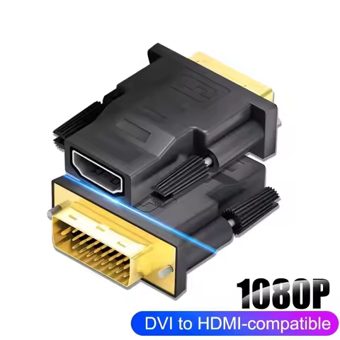 DVI to HDMI-compatible Adapter DVI 24+1 to HD Plated Plug DVI Male to HDTV Female Video Converter Fo