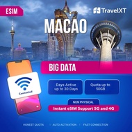 TravelXT SG Macau eSIM – Big Data 3GB–30GB | Fast 4G/5G Travel Internet Roaming | Instant QR Code