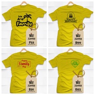 T-shirt Family Day Birthday & Rewang - Custom Yellow Shirt - Twin Castling