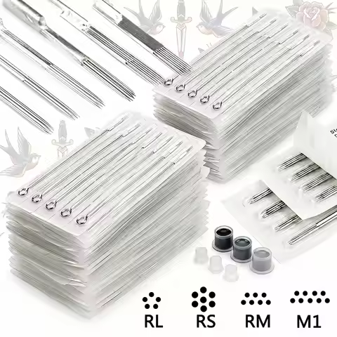 Tattoo Needles 100/50/5pcs Disposable Sterile 316 Stainless Steel Tattoo Needle RL RS RM M1 for Tatt