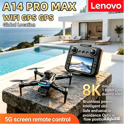 Lenovo A14 Pro Max GPS Brushless Drone 8K Three Camera Optical Flow Obstacle Avoidance Foldable RC Q
