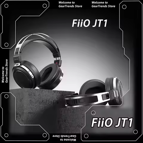 FiiO JT1 3.5mm Studio Wired Headphones with Microphone HiFi Sound Headset 50mm Diaphragms Driver Rec
