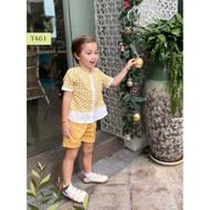 Oli river yellow checkered boys' outfit T461