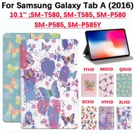 For Samsung Galaxy Tab A 10.1'' 2016 SM-T580, SM-T585 Fashion Tablet Protective Case Beautiful butterflies Tab A 10.1'' SM-P580, SM-P585 High Quality Flip Stand PU Leather Cover