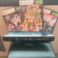 Xbox 360 Kinect and 3 games (Adventures / dance central 1 and 2) Used