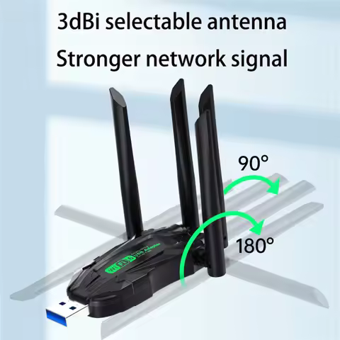 WiFi 6 AX900 USB Adapter Bluetooth 5.4 Dual Band 2.4G 5G 4 Antennas WiFi6 USB Network Receiver Dongl