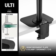 ULTI Steel Reinforcement Bracket Mount Plate for Thin, Glass, Wood, Fragile Table Tops, Monitor Stan