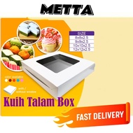 Kuih Talam Box (with/without window) 10pcs Per Order Kotak Kuih Lapis / 8x8x2.5 / 9x9x2.5 / 10x10x2.
