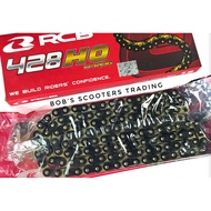 RCB ORING SPROCKET CHAIN [ 124L / 132L ]  428HO / 415HO  / 428H / 415H BLACK/GOLD SPROCKET CHAIN O-R