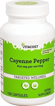 Vitacost Cayenne Pepper - 600 mg per Serving - 180 Capsules
