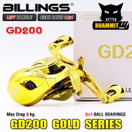 รอกหยดน้ำ รอกตกปลา GD200 Gold Series By Billings (รอบ 7.2:1 เบรค 8kg.)
