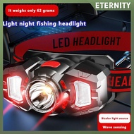 ETERNITY Outdoor LED Headlamp Smart Sensor Dual Light Source Headwear 10-15h Fishing Light