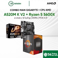 COMBO AMD AM4 MAIN GIGABYTE A520M K V2 + CPU Ryzen 5 5600X | Genuine Genuine |