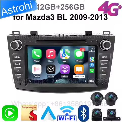 Amluc Car Radio Player 8" Multimedia Navigation Wireless Carplay For Mazda3 BL 2009-2013 Qualcomm An
