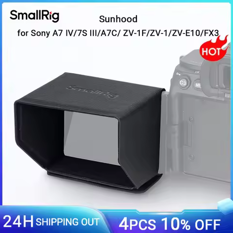 SmallRig Sunhood for Sony A7 IV / A7S III / A7C / ZV-1F / ZV-E10 / FX3 Camera Rig Screen Hood for Sh