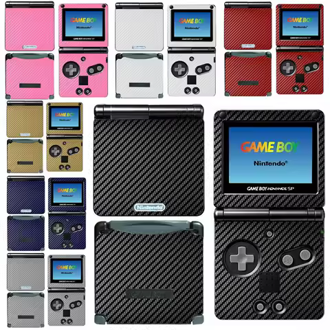 7 Colours Available Carbon Fiber Vinyl Skin Sticker Protector for Nintendo GameBoy Advance GBA SP Sk