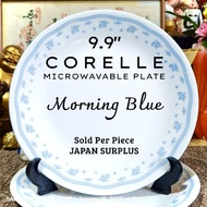 9.9" CORELLE MORNING BLUE MICROWAVABLE PLATE • SOLD PER PC • JAPAN SURPLUS