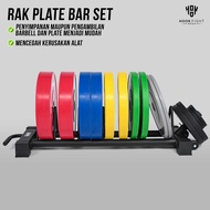 Rak Plate Bar Set Hook Rak Besi Alat Fitness Gym Piringan Barbel Rak Besi Plate Barbell Home Gym