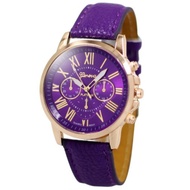 ○Geneva Celine Violet Leather Wrist Watch(with Free Box)
