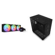 Kraken Elite RGB 360 AIO CPU Liquid Cooler + NZXT H9 Flow Dual-Chamber ATX Mid-Tower PC Gaming Case