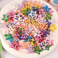 20pcs/Pack Girl Colorful Stars 3cm Hair Clip Oil Dripping Hair Clip Five-pointed Star Hair Clip Hair