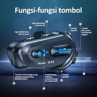 Intercom D3X Waterproof Helmet Bluetooth Headset IPX56 (Waterproof) 1000mAh Battery Can Music Sharin