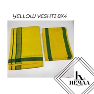 Cotton Yellow Colour Veshti Set 8x 4 | Prayer wear vesti thaipusam palkudam Hemaa