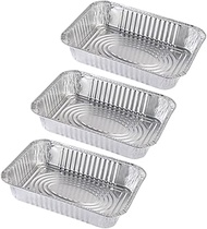 Luxshiny 3pcs Aluminium Drip Tray Barbecue Pan Foil Grill Drip Pan Bbq Drip Pan Foil Loaf Pans with Lids Bbq Tray Disposable Oil Drip Pan Grill Pan Aluminum Tray Tin Foil Plate Grilled Fish