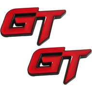 2X 3D Metal GT Logo Car Emblem Trunk Lid Badge Racing Sport Sticker Turbo Decal Replacement for Univ