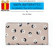 Kate Spade Jana Floral Dot Large Slim Bifold Wallet (Comes with Kate Spade Gift Box)