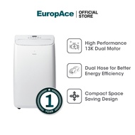 EuropAce EPAC13T3E Dual Hose Portable Aircon | Cools up to 290 sqft, Energy Efficient | 1+5 Yr Warra