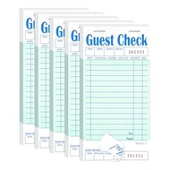 【AiBi Home】-5 Pack Server Note Pads for Restaurant Green Waiter Checkbook Restaurant Order Pad 50 Sheets/Pack